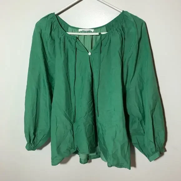 Emerson fry Lucy blouse meadow green womens S bohemian feminine cottage classic - Picture 4 of 13